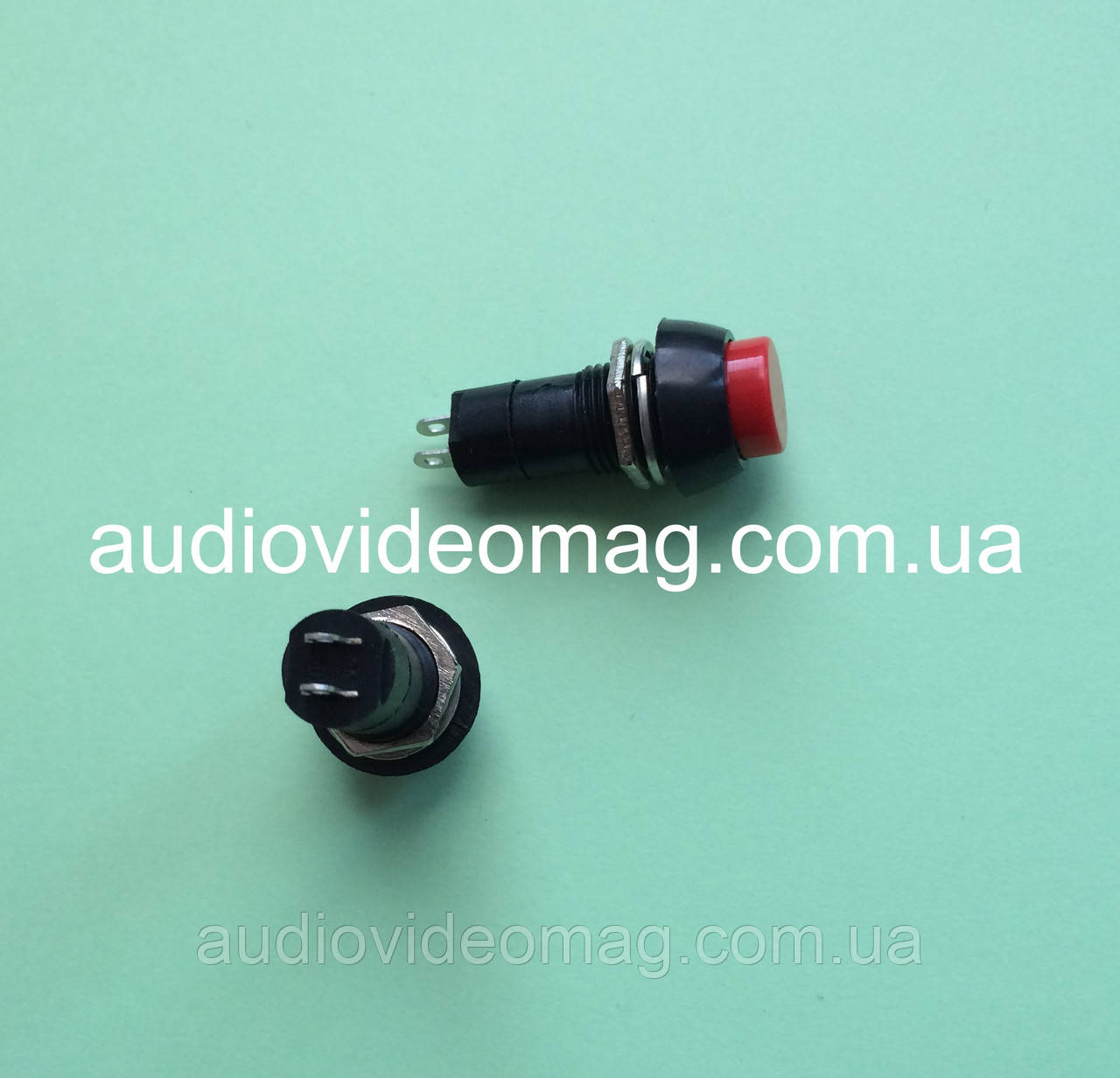 Кнопка з фіксацією 250V 3A, кругла клавіша, колір червоний, фото 1