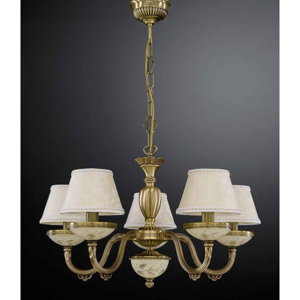 Люстра RECCAGNI ANGELO L 6425/5 бронза/скло/тканина