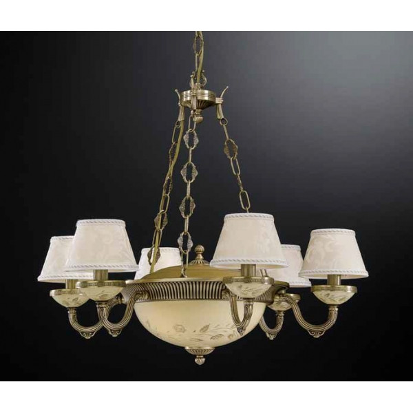 Люстра RECCAGNI ANGELO L 6425/6+3 бронза/скло/тканина