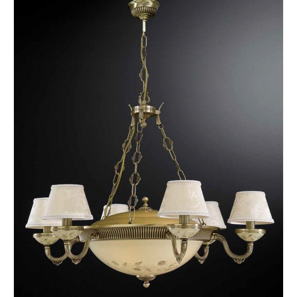 Люстра RECCAGNI ANGELO L 6425/6+4 бронза/скло/тканина