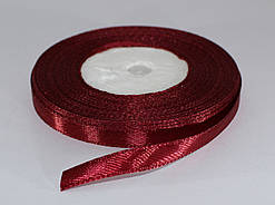 Стрічка атласна. Колір — бордо. Ширина — 0,6см, довжина — 23 м