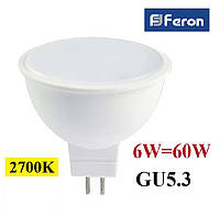 Светодиодная лампа Feron LB-716 6W GU5.3 MR-16 230V 2700K (теплый свет)