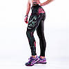 Стильні легінси для йоги з принтом 3Д Лев в кольорах чорні, фото 3