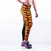 Яскраві жіночі легінси для спорту з малюнком 3Д Тигр рудий, фото 2
