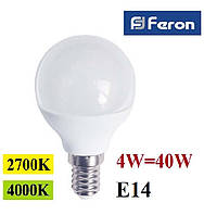 Светодиодная лампа Feron LB-380 4W G45 Е14