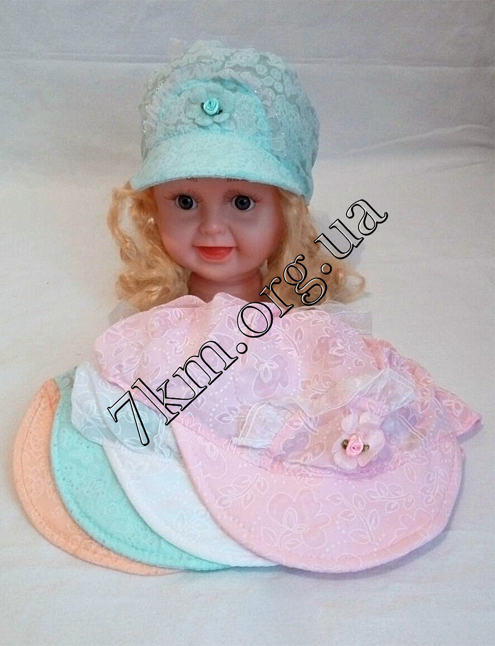 Кепка-косынка детская для девочек 48-50 р. Розовый+Желтый: продажа ...