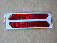 Наклейка s силіконова Смуга 100х14х1.2мм 2шт червона світловідбиваюча катафот без напису на авто