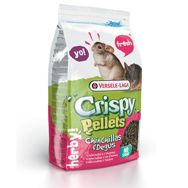 Корм Versele-Laga Crispy Pellets Chinchillas&Degus ВЕРСЕЛЕ-ЛАГА КРИСПИ ШИНШИЛА ДЕГУ гранулированна суміш корм