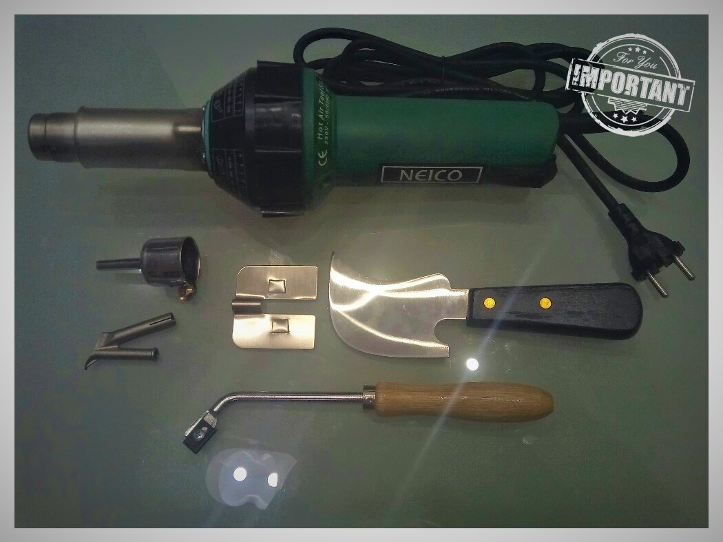 Фен для сварки линолеума комплект NEICO -1600 PL с насадками и ножами .