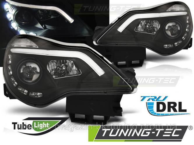 Передние фары Opel Corsa D 2011-2014 с дневными ходовыми огнями (ID ...