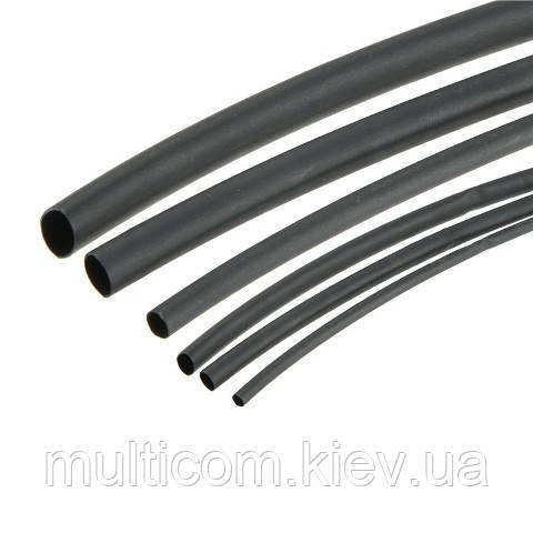 16-00-523. Термоусадка 16/8,0 мм (2х), без маркувань, чорна, 1м, фото 1