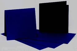 Заготовки для листівок, 5 шт., 15,5 х 15,5 см, колір темно-синій, 220 г/м2