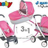 Уцінка Коляска для ляльки трансформер 3 в 1 Maxi Cosi Quinny Smoby
