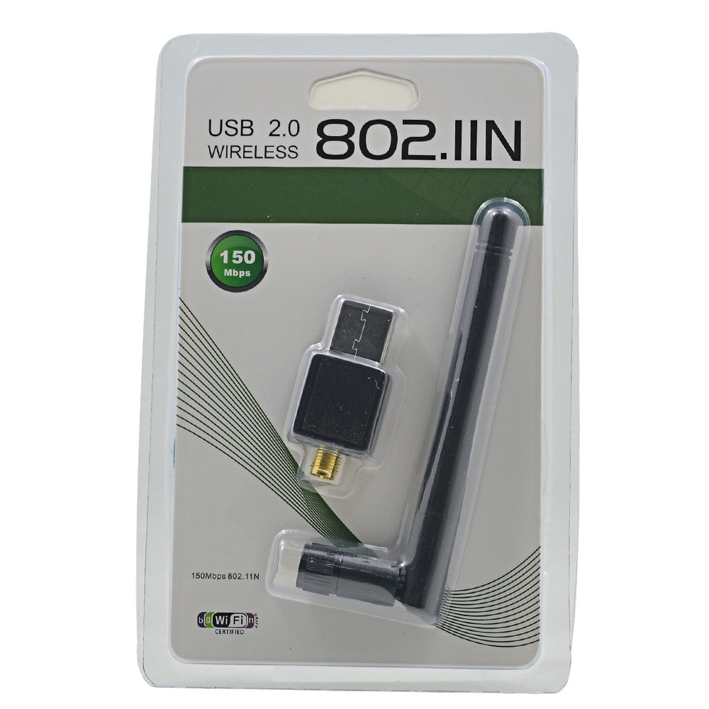 Бездротовий USB міні WiFi адаптер 150 мб роутер із драйверами на диску