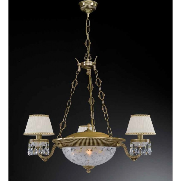 Люстра RECCAGNI ANGELO L 6400/3+3 бронза/тканина/кришталь