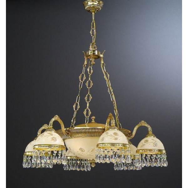 Люстра RECCAGNI ANGELO L 6306/6+3 oro fr./dec.rose/cris.trasp.