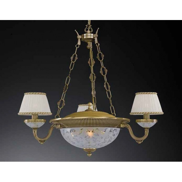 Люстра RECCAGNI ANGELO L 6402/3+3 бронза/тканина/скло