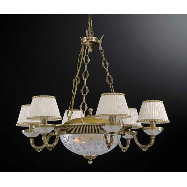 Люстра RECCAGNI ANGELO L 6402/6+3 бронза/тканина/скло