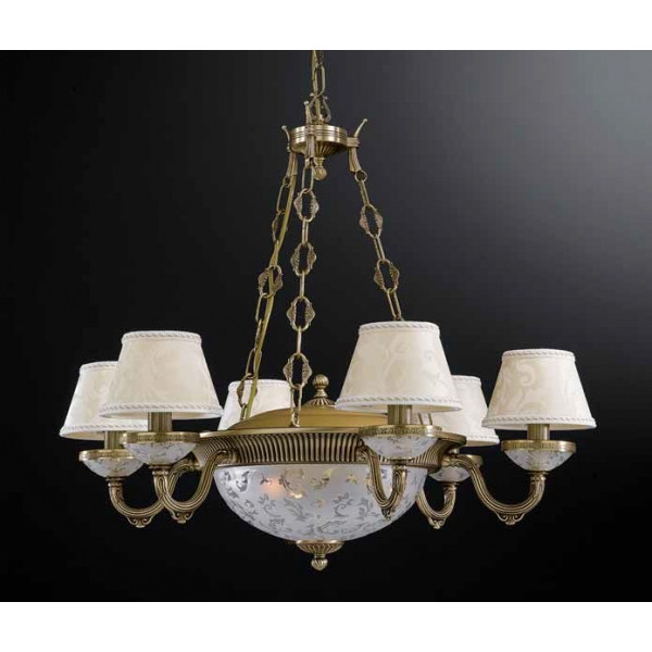 Люстра RECCAGNI ANGELO L 6405/6+3 бронза/тканина/скло