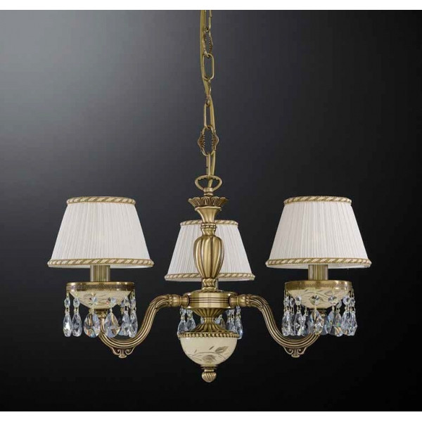 Люстра RECCAGNI ANGELO L 6420/3 бронза/скло/тканина