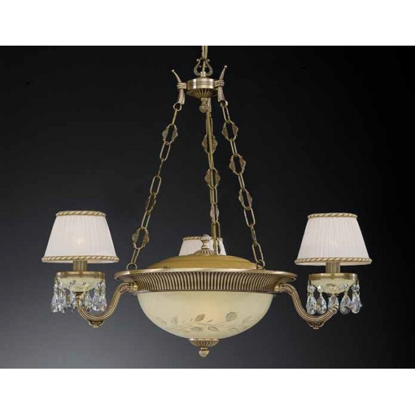 Люстра RECCAGNI ANGELO L 6420/3+3 бронза/стекло/ткань