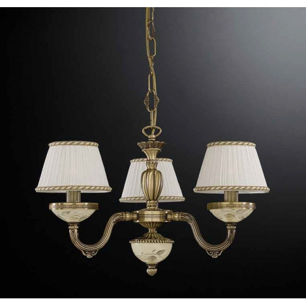 Люстра RECCAGNI ANGELO L 6422/3 бронза/скло/тканина