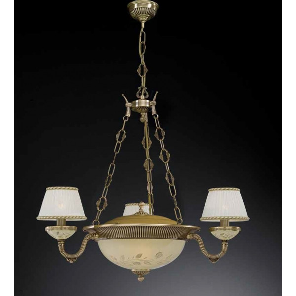 Люстра RECCAGNI ANGELO L 6422/3+3 бронза/скло/тканина