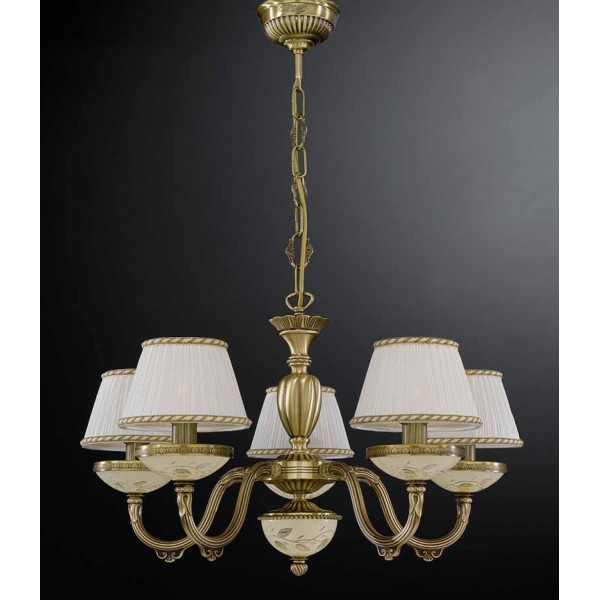 Люстра RECCAGNI ANGELO L 6422/5 бронза/скло/тканина