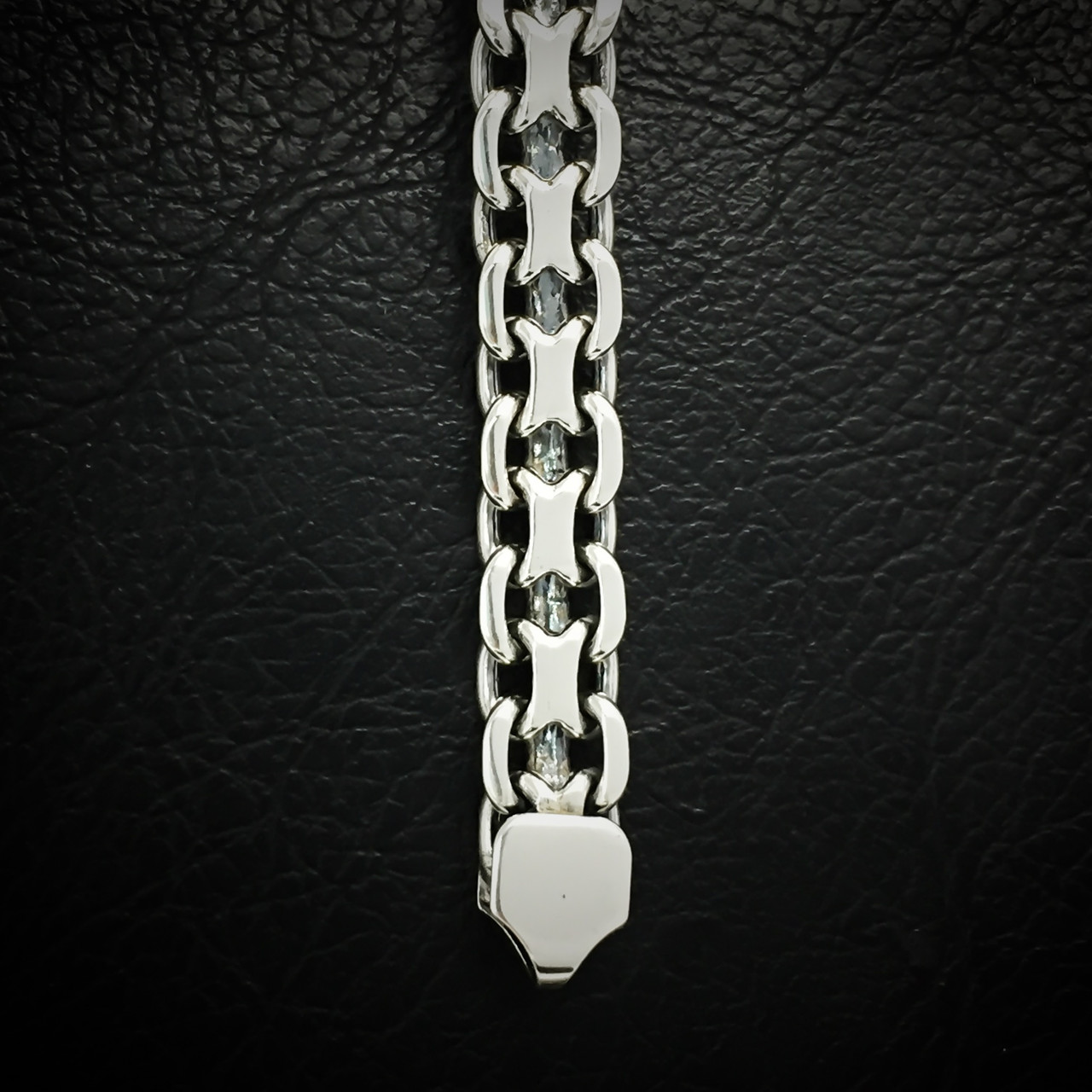 Срібний чоловічий браслет, 235мм, 43 грами, плетіння Подвійний Якір