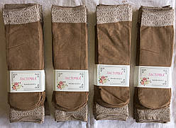 Капронові шкарпетки 80d з візерунком тм Ластівка беж