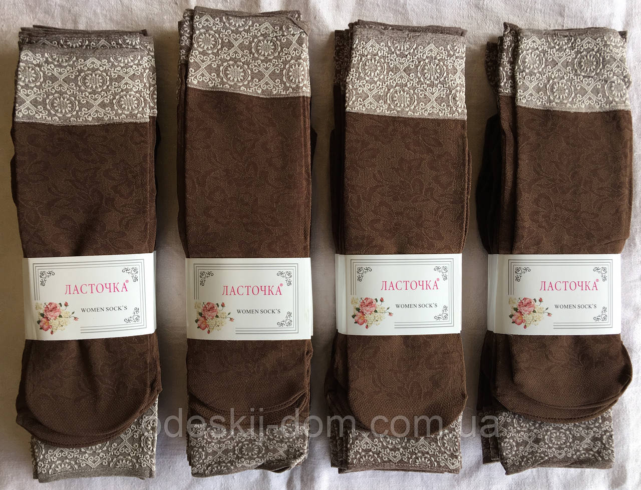 Капронові шкарпетки 80d з візерунком тм Ластівка, фото 1