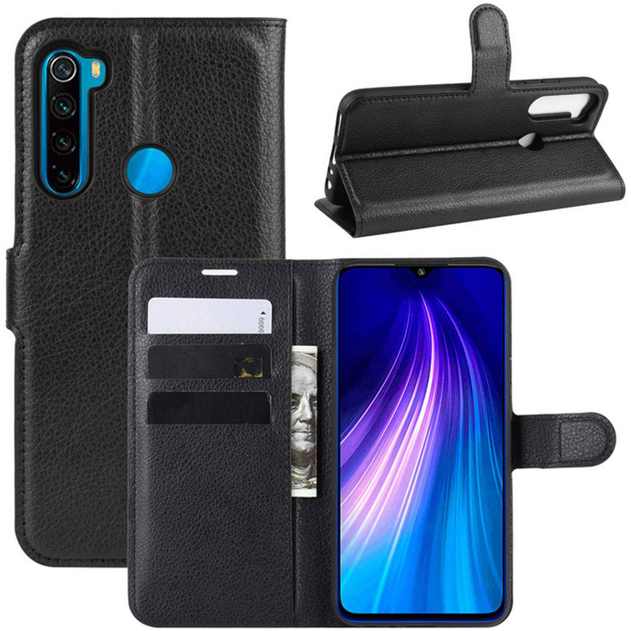 

Чехол-книжка Litchie Wallet для Xiaomi Redmi Note 8 Black, Черный