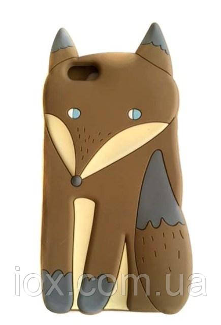 Силиконовый чехол "Коричневая лиса" для Iphone 6/6S