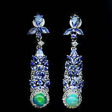 Танзанит, серьги