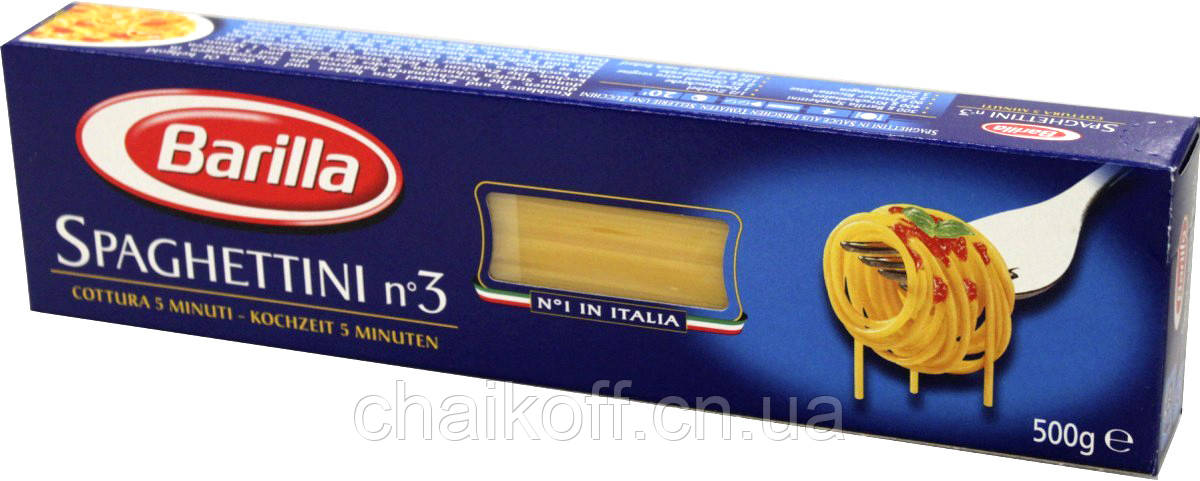 Паста Макарони Barilla Spaghettini № 3 500г.Італія, фото 1