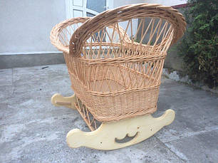 Плетена колиска з лози для дитини., фото 2