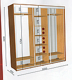 Шафа-купе "Влабі" ШК-13/24 (Ширина 2200, Висота 2400, глубина 450), фото 3