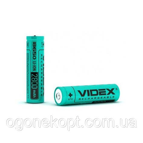 Акумулятор літій-іонний Videx18650 без захисту Li-Ion 2800mAh 3.7V, фото 3