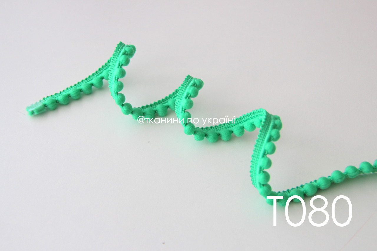 Тасьма зі вставками зелена 12 мм (Т080) ОСТАТОК 1,3+ 1 м