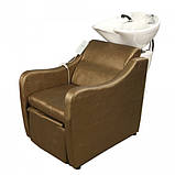 Перукарська Крісло-мийка E-046 (без електроприводу) чорний матовий жатий/ темно-золотий жатий НАЯВНІСТЬ!, фото 2