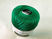 Пряжа нитки для вязания хлопковые Виолет Ярнарт Violet YarnArt 100% бавовна зелений смарагд 6334