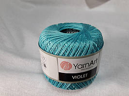 Пряжа  нитка для в'язання Violet YarnArt 100% бавовна бірюза світла пастельна№ 5353