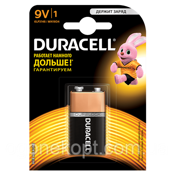 Батарейки Duracell - Basic 6LR61 Крона 9V 1/10/500шт