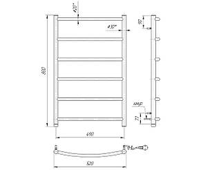 Електричний полотенцесушитель Mario Класик HP-I 800x530, фото 2