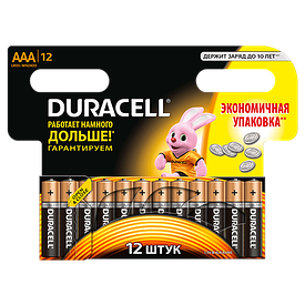 Батарейки Duracell — Basic ААА LR03 1.5V 12/96шт