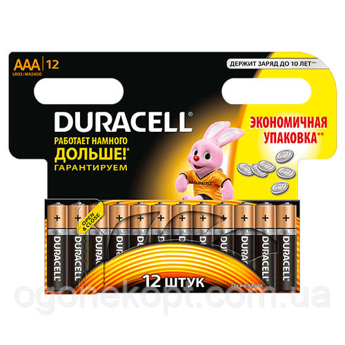 Батарейки Duracell - Basic ААА LR03 1.5V 12/96шт (ID#536554142), цена ...