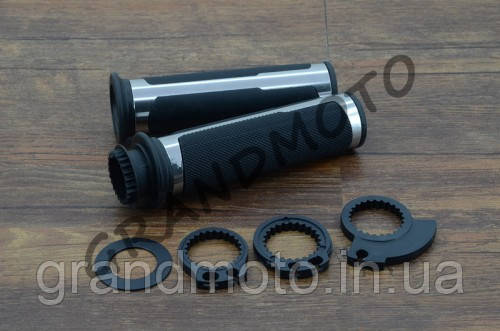 Грипси керма CNC під кермо 22 мм універсальні сірі, фото 1