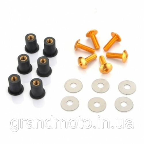 Болти на вітрове скло (колір золото) 5 шт., фото 1