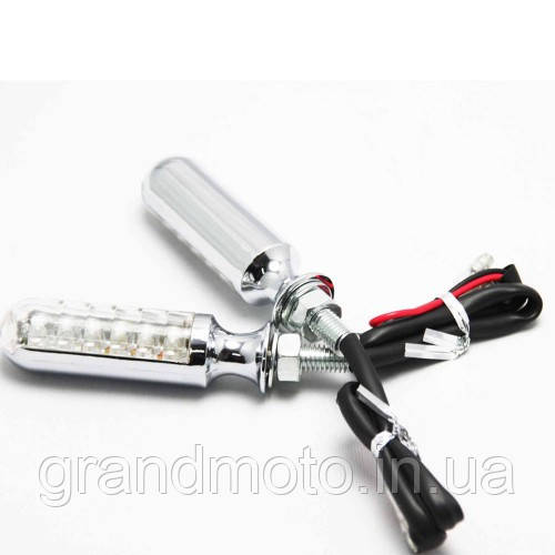 Світлодіодні поворотники для чопера/класика хром 12LED, фото 1