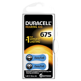 Повітряно-цинкові батарейки 675 — duracell hearing aid 6/60/600 шт.